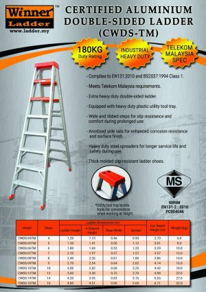 Winner Certified Aluminium Double-Sided Ladder (TM Spec)